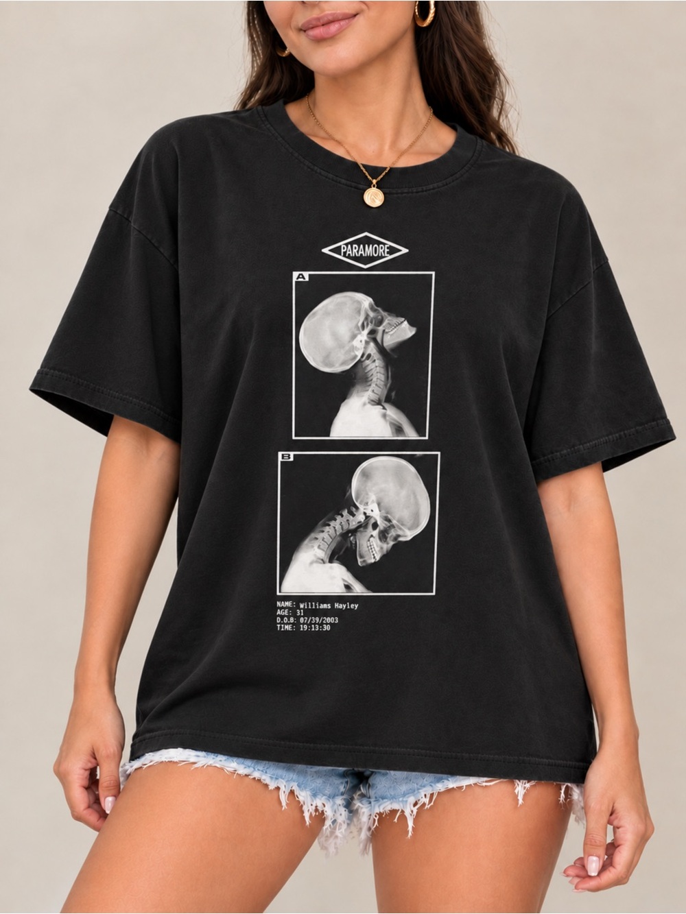 Paramore Harley Williams X-Ray Skull Emo Unisex T-shirt